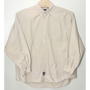 Gap The Big Oxford Shirt Mens XXL Beige OCBD Tan Button Down Vintage 2000s